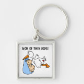 Porte-clés Twin Boys Maman Cadeaux de cigognes (Devant)