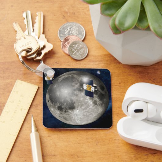 Porte-clés Twin Grail Spacecraft Orbitant La Lune. (Bureau)