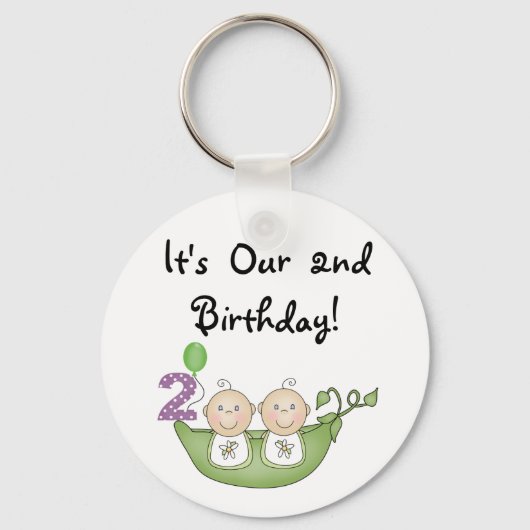 Porte-clés Twin Peas in a Pod 2e Anniversaire T-shirts et cad (Recto)