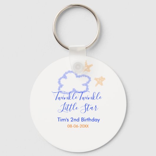 Porte-clés Twinkle scintillement petite étoile anniversaire v (Recto)