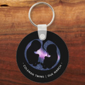 Porte-clés Twins Grossesse Faire-part Étoiles Baby Spirituel (Recto)