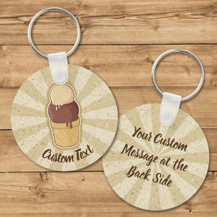 Porte-clés Two Balls Ice Cream Cup Keychain