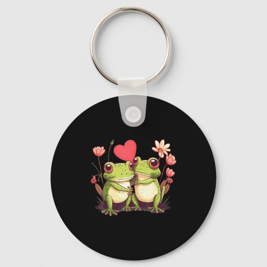 Porte-clés Two Frogs Valentines Day Love On Couple Frog  (Recto)