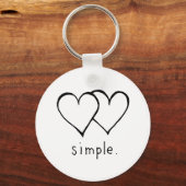 Porte-clés Two Hearts - Amour simple - dessin de trait frais (Recto)