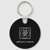 Porte-clés Two Sided Logo QR Code Black Business Keychains (Recto)