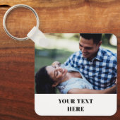 Porte-clés Two Sided Square Photo Keychain - Your Text Here  (Recto)