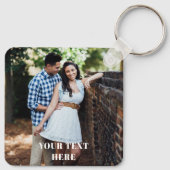 Porte-clés Two Sided Square Photo Keychain - Your Text Here  (Dos)