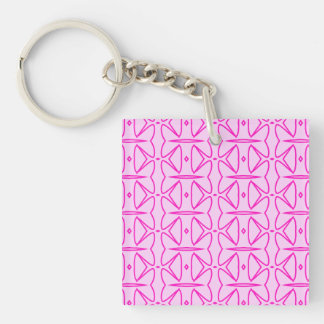 Porte-clés Two Toned Pink Pattern Acrylic Keychain