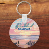 Porte-clés Tybee Island Georgia Sunrise Beach Savannah (Verso)