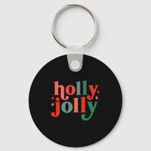 Porte-clés Tygraphie de vacances rétro holly jolly pour tout-