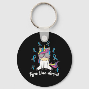 Porte-clés Type 1 Diabète T1D Unicorne Type Onederene