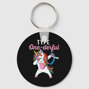 Porte-clés Type Onederful Dabbing unicorne Type 1 Diabète Awa