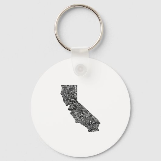 Porte-clés Typografy map de Californie (Recto)