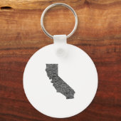Porte-clés Typografy map de Californie (Recto)