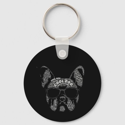 Porte-clés Typographie Bouledogue Français (Recto)