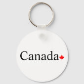 Porte-clés Typographie canadienne à la feuille d'érable rouge (Verso)