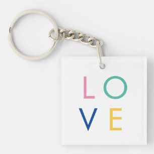 Porte-clés typographie colorée de la Saint-Valentin AMOUR