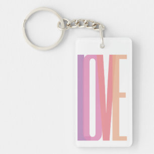 Porte-clés Typographie d'amour gras en couleurs pastel