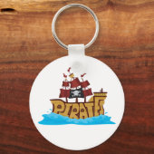 Porte-clés Typographie de bateau pirate avec drapeau au crâne (Recto)