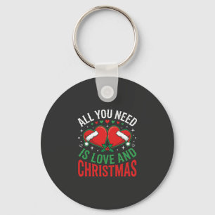 Porte-clés Typographie de chapeau de Père Noël d'amour de Noë