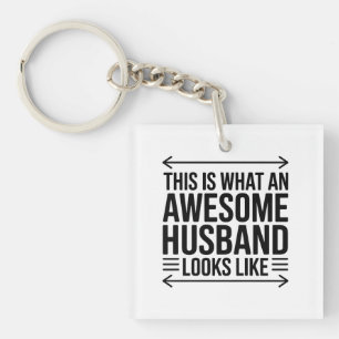 Porte-clés Typographie de la Flèche du Mari Épatant