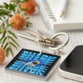 Porte-clés typographie de l'effet de texte requin (Devant Droit)