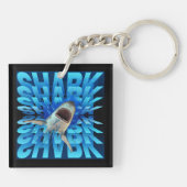 Porte-clés typographie de l'effet de texte requin (Dos)