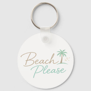 Porte-clés Typographie de script pastel Beach Please