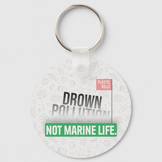 Porte-clés Typographie de sensibilisation à la pollution en p (Recto)