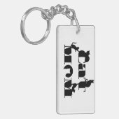 Porte-clés Typographie de silhouette de maman de chat (Devant gauche)