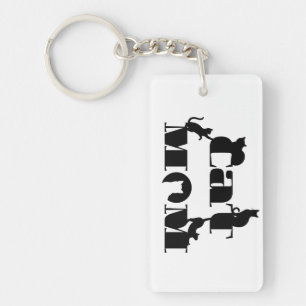 Porte-clés Typographie de silhouette de maman de chat
