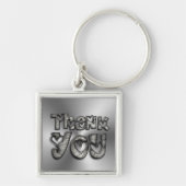 Porte-clés Typographie drôle de coeurs de Merci (Devant)