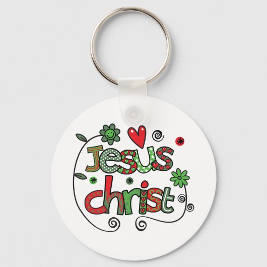 Porte-clés Typographie festive de Jésus-Christ (Recto)
