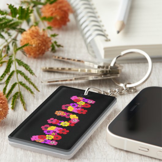 Porte-clés Typographie florale de maman (Devant droit)