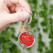 Porte-clés Typographie florale dorée élégante (main)