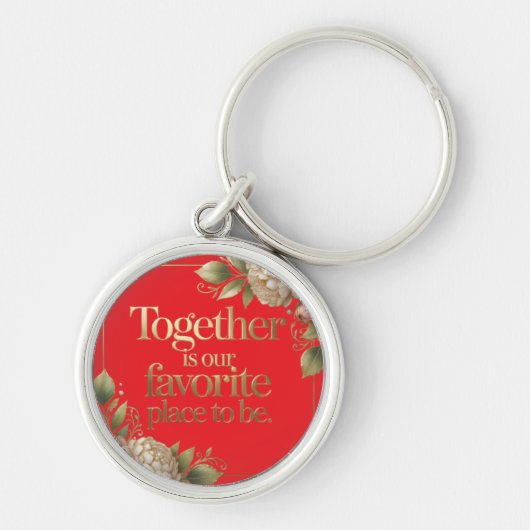 Porte-clés Typographie florale dorée élégante (Devant)