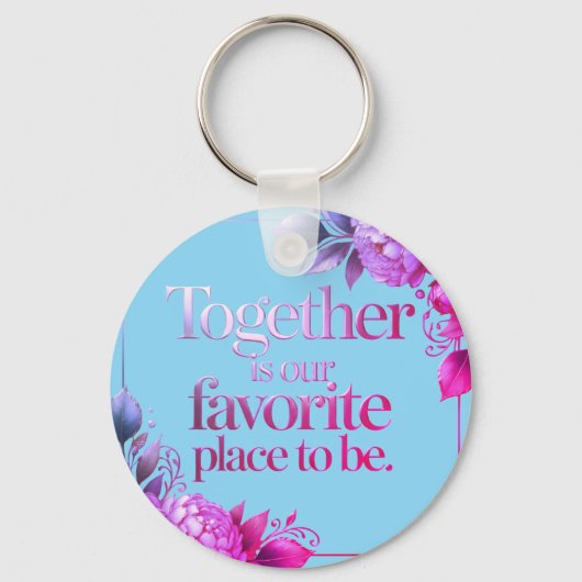 Porte-clés Typographie florale dorée élégante – (Recto)