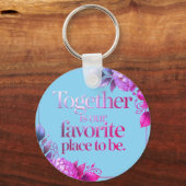 Porte-clés Typographie florale dorée élégante – (Verso)