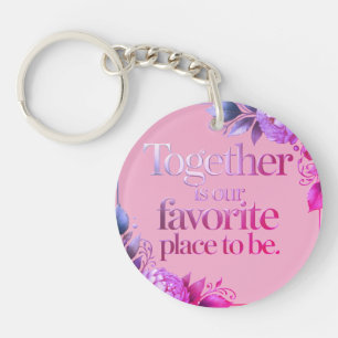 Porte-clés Typographie florale dorée élégante