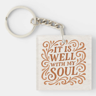 Porte-clés Typographie Il est bien avec mon âme