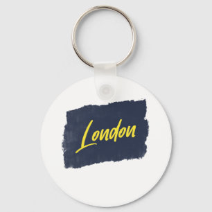 Porte-clés Typographie jaune manuscrite de Londres