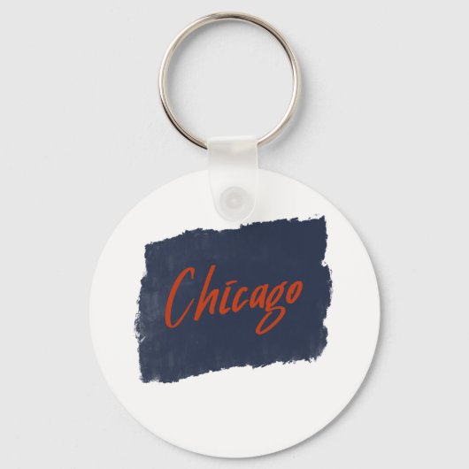 Porte-clés Typographie manuscrite de Chicago (Recto)
