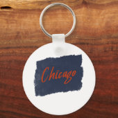 Porte-clés Typographie manuscrite de Chicago (Recto)