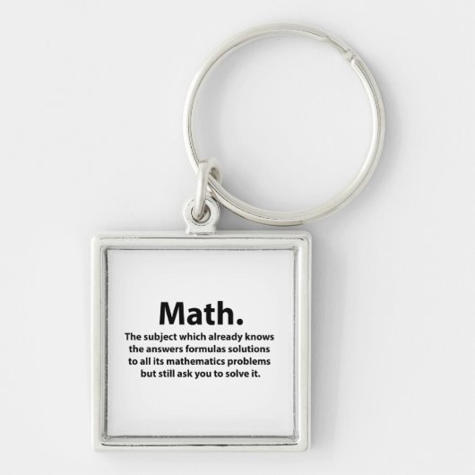 Porte-clés Typographie Mathématique Drôle De Maths (Devant)