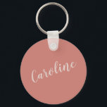 Porte-clés Typographie minimaliste de Terracotta Nom personna<br><div class="desc">Ce porte - clé de nom personnalisé minimaliste est un accessoire élégant et pratique, parfait comme une faveur de fête de mariée, un cadeau de demoiselle d'honneur, ou quotidien essentiel. L'élégante police de caractères et le design moderne en font un hôtel de caractère bien pensé pour les mariages, les anniversaires...</div>