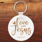 Porte-clés Typographie moderne et élégant Aimer comme Jésus | (Recto)