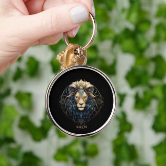 Porte-clés Typographie moderne Lion Star Sign Astrologie Leo