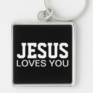 Porte-clés Typographie Motivationnelle Jésus Vous Aime