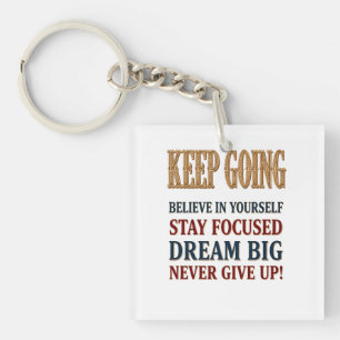 Porte-clés Typographie Motivationnelle Vintage Continuez