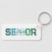 Porte-clés Typographie Senior Bleu Vert 2025 (Recto)